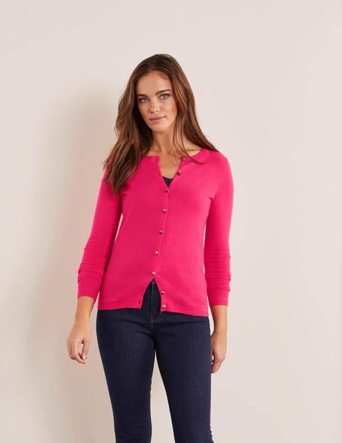 Cashmere Crew Cardigan - Carnival Pink Cashmere Crew Cardigan - Carnival Pink