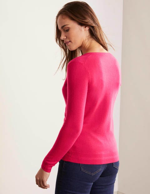 Cashmere Crew Cardigan - Carnival Pink Cashmere Crew Cardigan - Carnival Pink