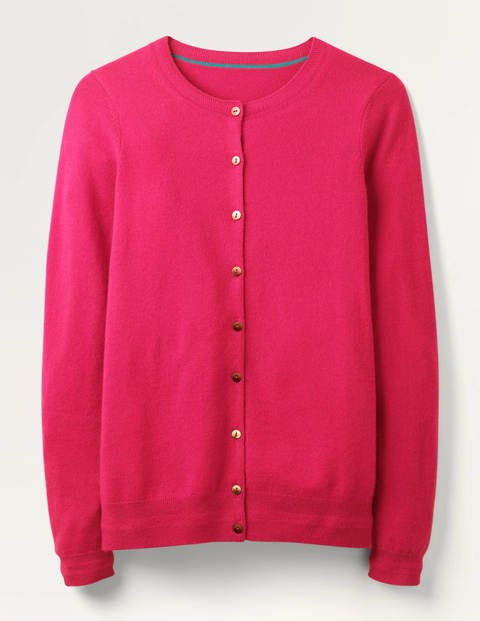 Cashmere Crew Cardigan - Carnival Pink Cashmere Crew Cardigan - Carnival Pink