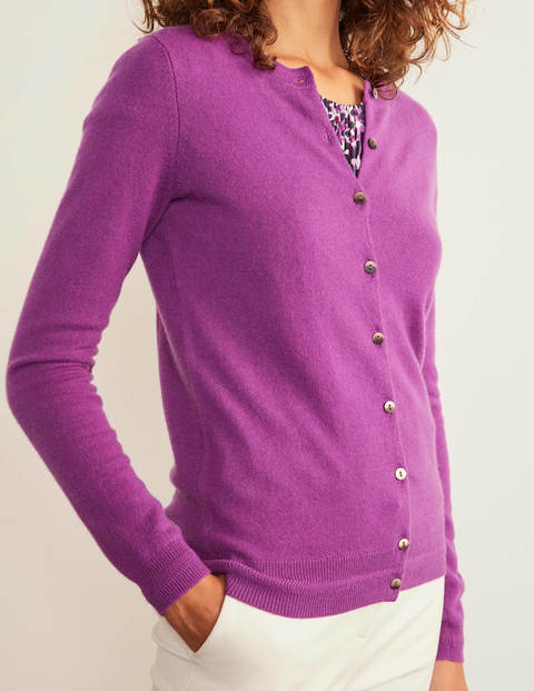 Cashmere Crew Cardigan - Jewel Purple Cashmere Crew Cardigan - Jewel Purple