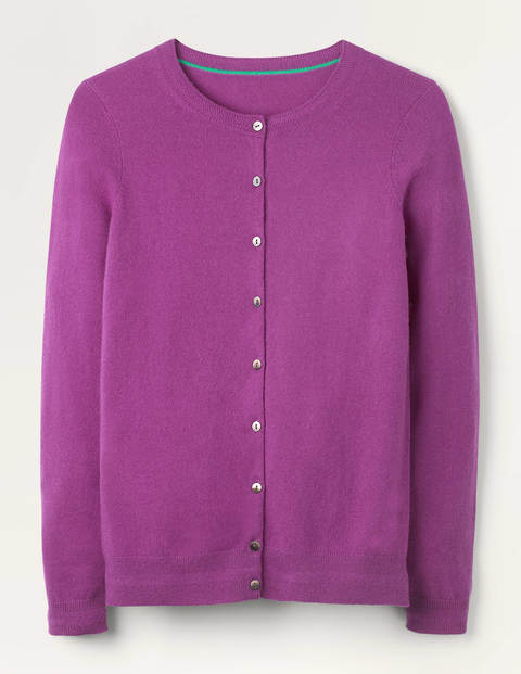 Cashmere Crew Cardigan - Jewel Purple Cashmere Crew Cardigan - Jewel Purple