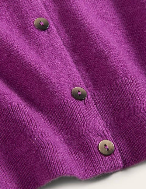 Cashmere Crew Cardigan - Jewel Purple Cashmere Crew Cardigan - Jewel Purple