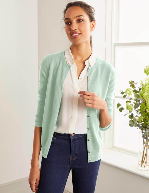 Cashmere Crew Cardigan - Mint Cake Cashmere Crew Cardigan - Mint Cake