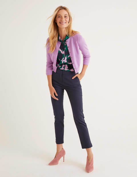 Cashmere Crop Cardigan - Lupin Cashmere Crop Cardigan - Lupin