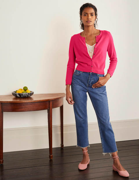 Cashmere Crop Cardigan - Carnival Pink Cashmere Crop Cardigan - Carnival Pink