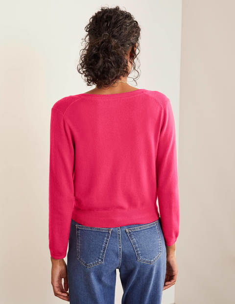 Cashmere Crop Cardigan - Carnival Pink Cashmere Crop Cardigan - Carnival Pink