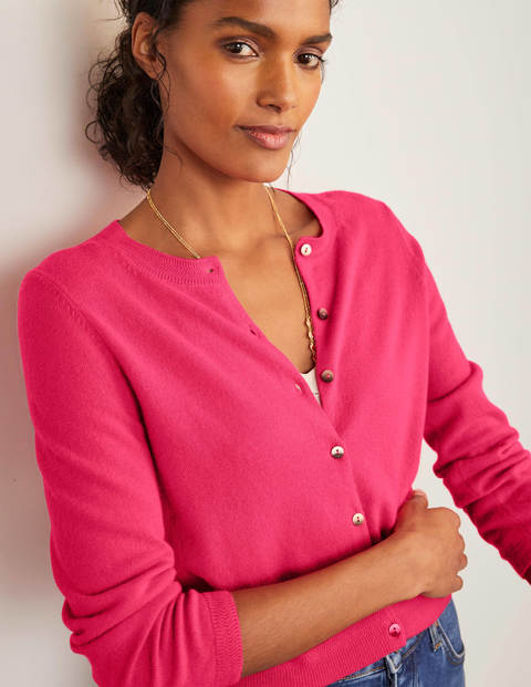 Cashmere Crop Cardigan - Carnival Pink Cashmere Crop Cardigan - Carnival Pink