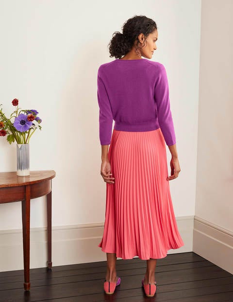Cashmere Crop Cardigan - Jewel Purple Cashmere Crop Cardigan - Jewel Purple
