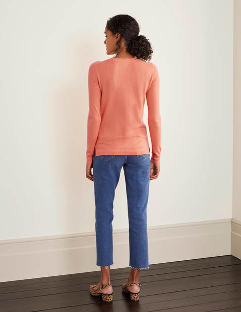 Cashmere Crew Neck Sweater - Peach Puff Cashmere Crew Neck Sweater - Peach Puff
