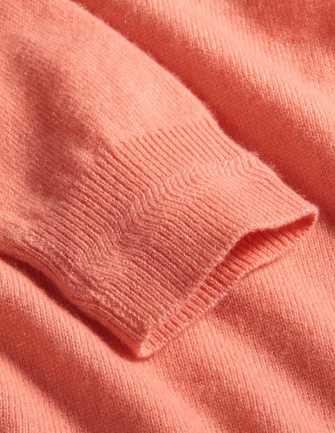 Cashmere Crew Neck Sweater - Peach Puff Cashmere Crew Neck Sweater - Peach Puff