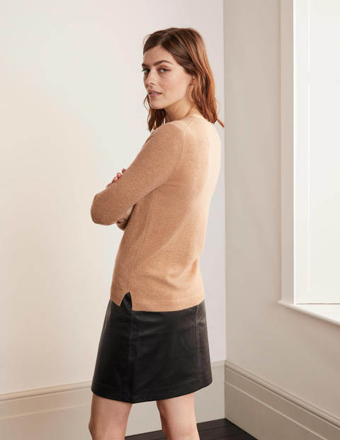 Cashmere Crew Neck Sweater - Camel Melange Cashmere Crew Neck Sweater - Camel Melange