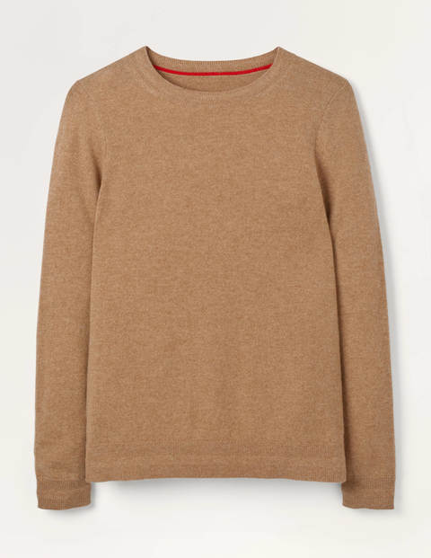 Pull col rond en cachemire - Camel chiné Pull col rond en cachemire - Camel chiné