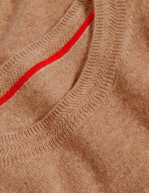 Pull col rond en cachemire - Camel chiné Pull col rond en cachemire - Camel chiné