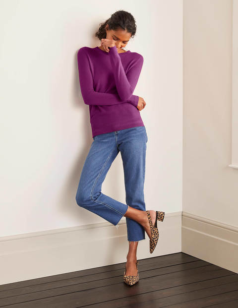 Cashmere Crew Neck Sweater - Jewel Purple Cashmere Crew Neck Sweater - Jewel Purple
