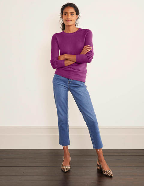 Cashmere Crew Neck Sweater - Jewel Purple Cashmere Crew Neck Sweater - Jewel Purple