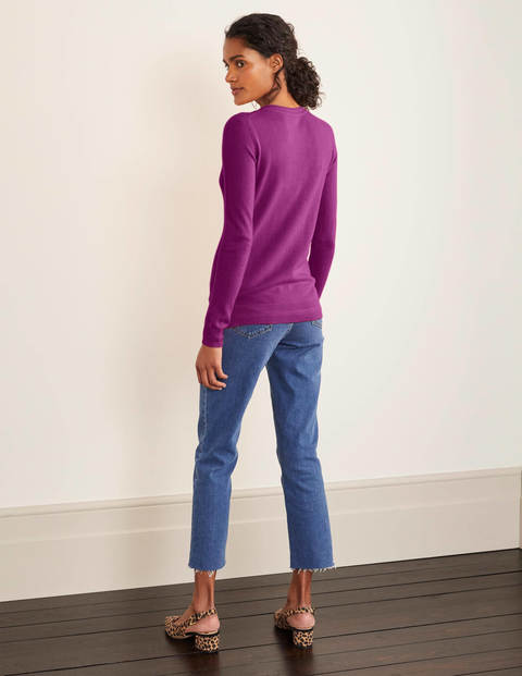 Cashmere Crew Neck Sweater - Jewel Purple Cashmere Crew Neck Sweater - Jewel Purple