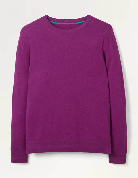 Cashmere Crew Neck Sweater - Jewel Purple Cashmere Crew Neck Sweater - Jewel Purple