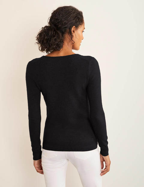 Kaschmirpullover mit V-Ausschnitt - Schwarz Kaschmirpullover mit V-Ausschnitt - Schwarz