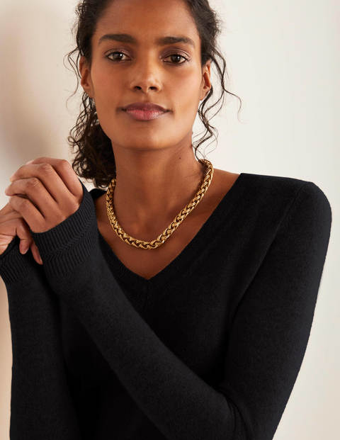 Cashmere V-neck Sweater - Black Cashmere V-neck Sweater - Black