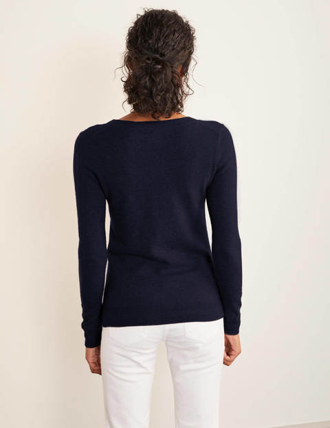 Cashmere V-neck Sweater - Navy Cashmere V-neck Sweater - Navy