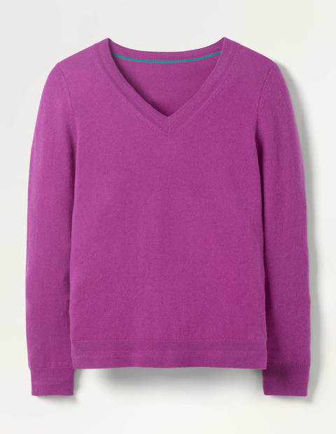 Cashmere V-neck Sweater - Jewel Purple Cashmere V-neck Sweater - Jewel Purple