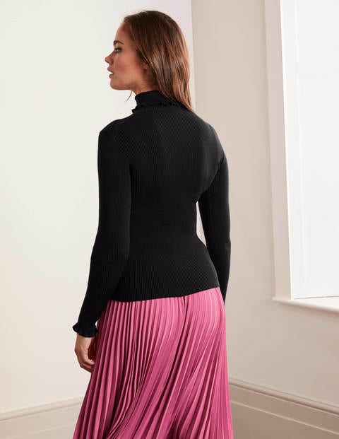 Frill Roll Neck Sweater - Black Frill Roll Neck Sweater - Black