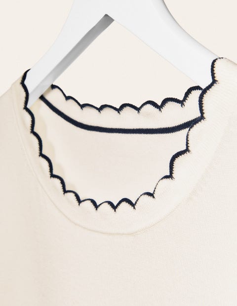 Suffolk Scallop Knitted Tee - Ivory Suffolk Scallop Knitted Tee - Ivory