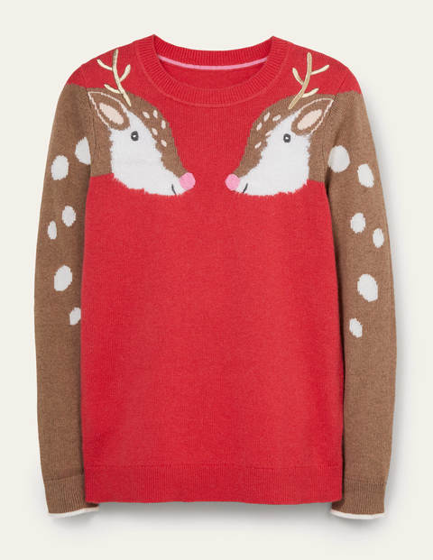 Christmas Jumper - Hot Pepper Red, Reindeer Christmas Jumper - Hot Pepper Red, Reindeer