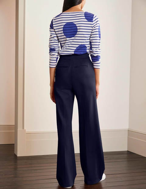 Hampshire Ponte Wideleg Pants - Navy Hampshire Ponte Wideleg Pants - Navy