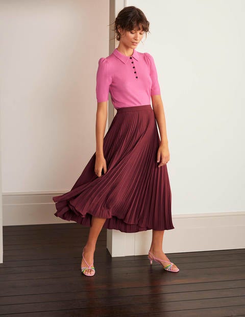 Kristen Pleated Skirt - Maroon Kristen Pleated Skirt - Maroon