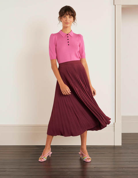Kristen Pleated Skirt - Maroon Kristen Pleated Skirt - Maroon