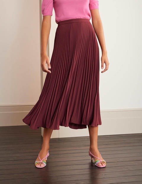 Kristen Pleated Skirt - Maroon Kristen Pleated Skirt - Maroon