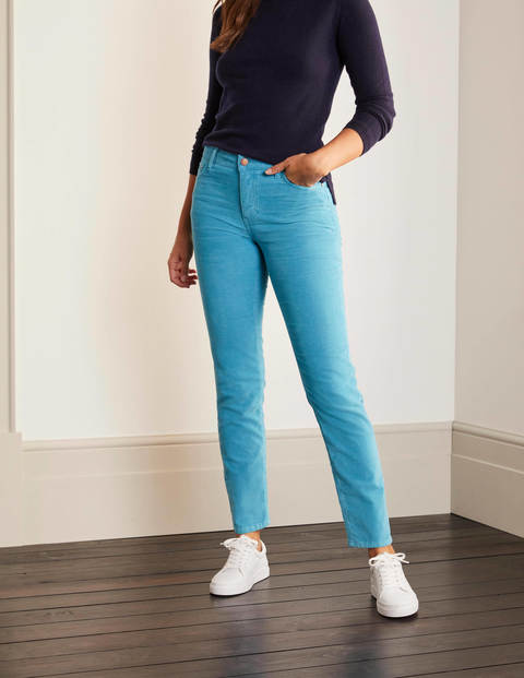 Schmale Cord-Jeans mit geradem Bein - Schottenrockblau Schmale Cord-Jeans mit geradem Bein - Schottenrockblau