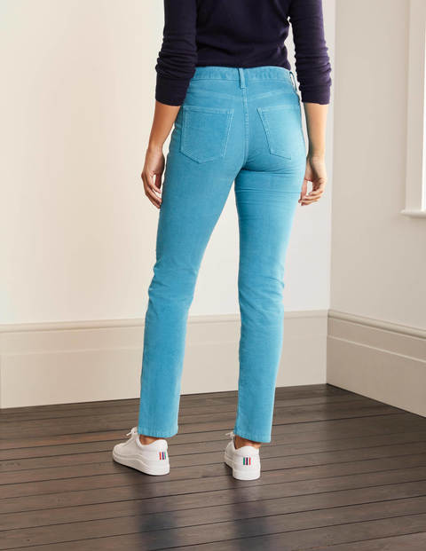 Schmale Cord-Jeans mit geradem Bein - Schottenrockblau Schmale Cord-Jeans mit geradem Bein - Schottenrockblau