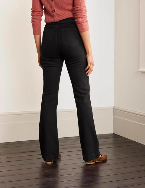 Bootcut Jeans Mit Knopfdetail Schwarz Boden De