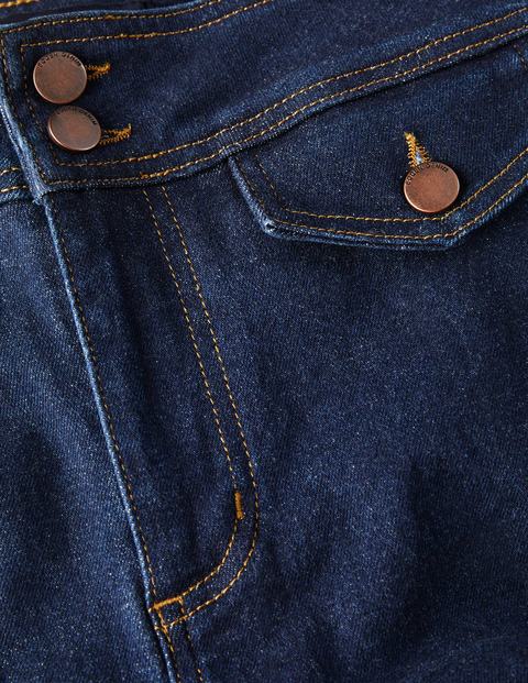 Button Detail Bootcut Jeans - Indigo Button Detail Bootcut Jeans - Indigo