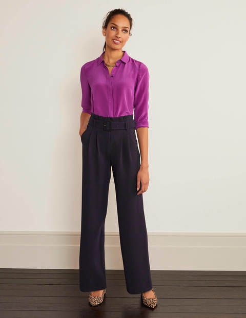 Powis Wide Leg Trousers - Navy Powis Wide Leg Trousers - Navy