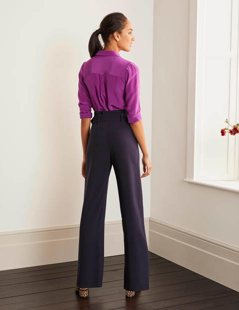 Powis Wide Leg Trousers - Navy Powis Wide Leg Trousers - Navy