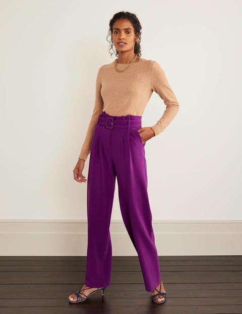 Powis Wide Leg Pants - Jewel Purple | Boden US