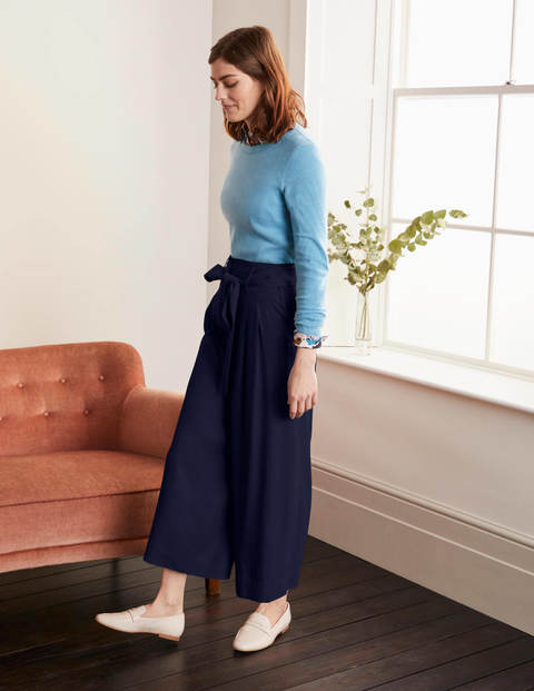 Melville Tie Waist Culottes - Navy Melville Tie Waist Culottes - Navy