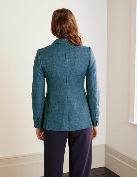 Atkins Blazer aus britischem Tweed - Dunkelblau, Fischgrätmuster Atkins Blazer aus britischem Tweed - Dunkelblau, Fischgrätmuster