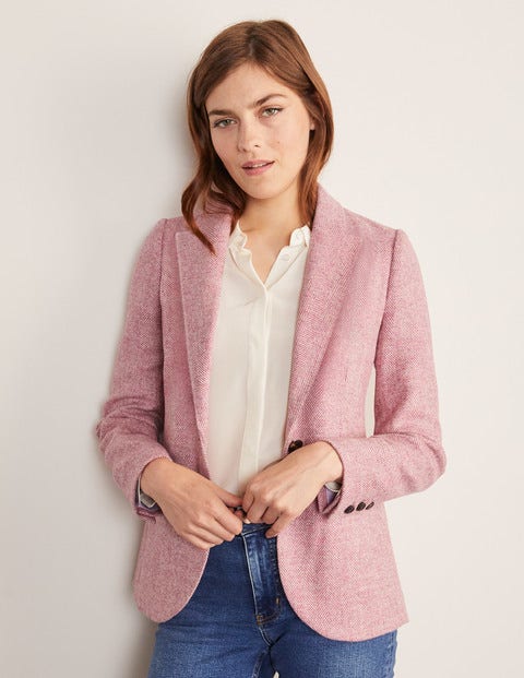 Atkins British Tweed Blazer - Pink Herringbone Atkins British Tweed Blazer - Pink Herringbone