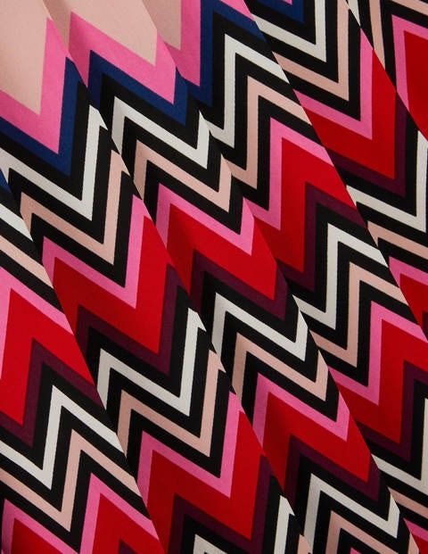 Musgrove Pleated Skirt - Red, Eccentric Chevron Musgrove Pleated Skirt - Red, Eccentric Chevron
