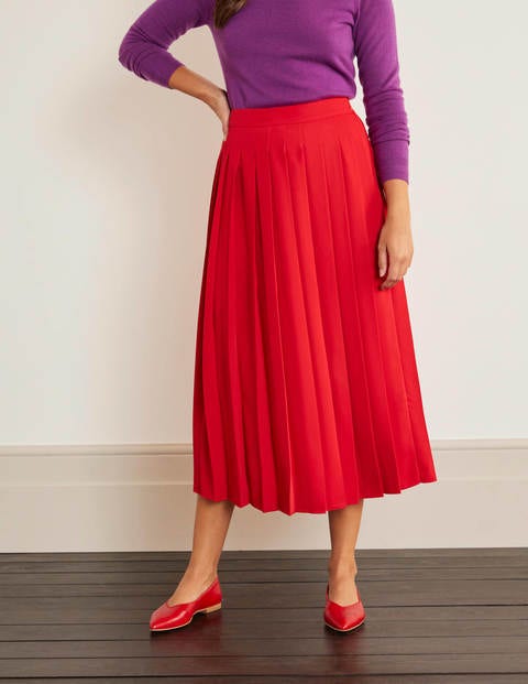 Musgrove Pleated Skirt - RED Musgrove Pleated Skirt - RED