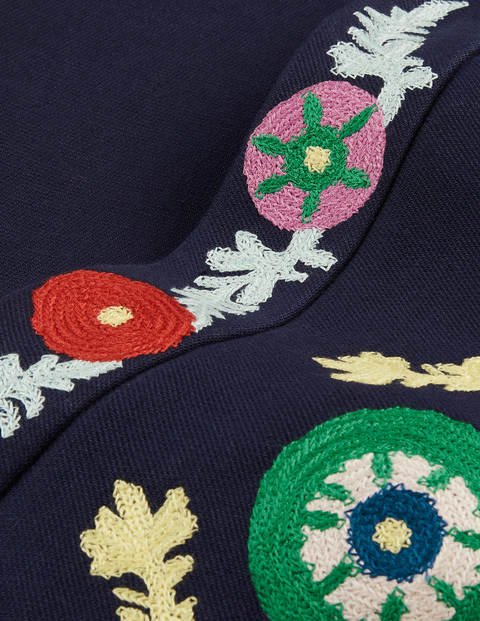Riley Embroidered Mini Skirt - Navy, Multi Embroidery Riley Embroidered Mini Skirt - Navy, Multi Embroidery