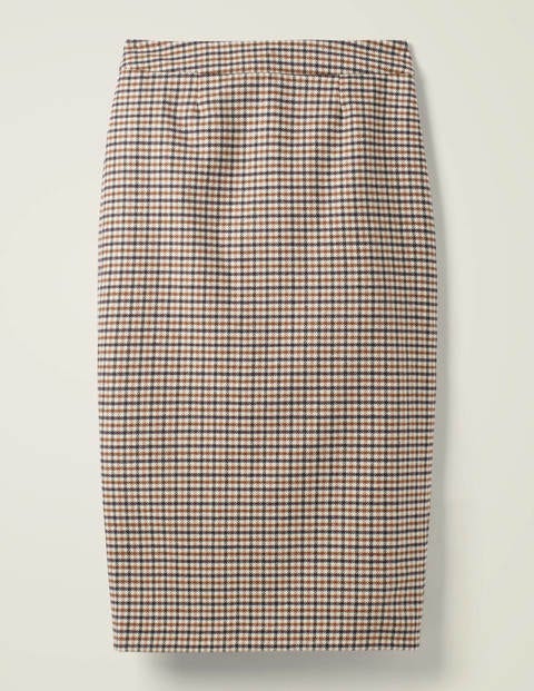 Carbury Pencil Skirt - Camel Check Carbury Pencil Skirt - Camel Check
