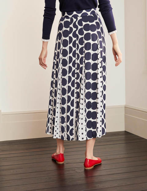 Philippa Midi Skirt - Ivory and Navy Spot Mix Philippa Midi Skirt - Ivory and Navy Spot Mix