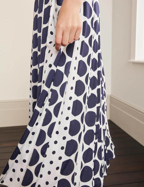 Philippa Midi Skirt - Ivory and Navy Spot Mix Philippa Midi Skirt - Ivory and Navy Spot Mix