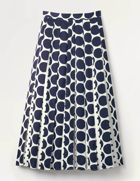 Philippa Midi Skirt - Ivory and Navy Spot Mix Philippa Midi Skirt - Ivory and Navy Spot Mix