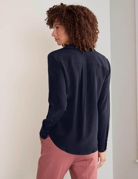 Tabitha Silk Shirt - Navy Tabitha Silk Shirt - Navy
